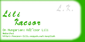 lili kacsor business card